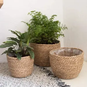 Woven Grass Planter Basket – Boho Plant Pot Cover