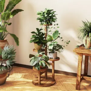 4-Tier Wooden Plant Stand – Indoor Plant Shelf