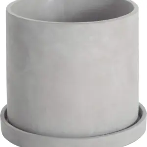 Grey Concrete Planter (9”) with Saucer